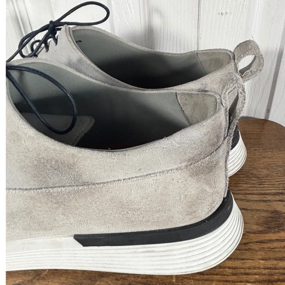 Wolf & Shepherd Gray Suede Leather‎ Lace Up Dress Shoes Comfort Size 11.5M